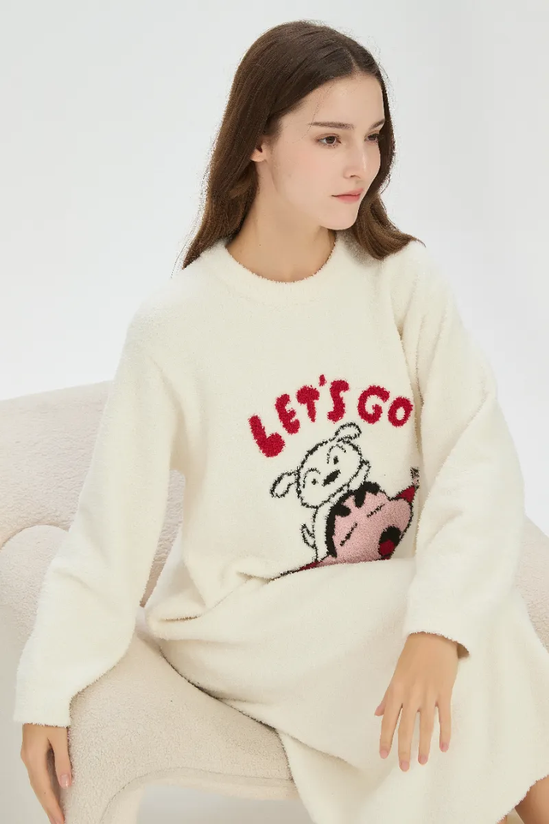 Camisola de Flanela Bege para Mulher